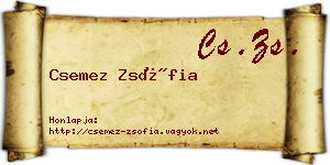 Csemez Zsófia névjegykártya
